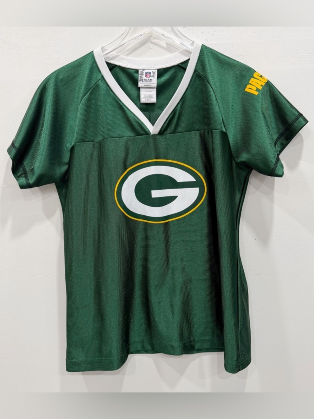 Green Bay Packers Women’s Jersey NFL Team Apparel V-Neck Jennings 85 Green XL